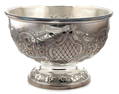 English Silver Plate Hand Chased Centerpiece Bowl