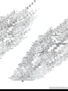 Lalique "Champs Elysees" 6-Tier Crystal Chandelier: Rare, Magnificent Lalique France "Champs Elysees" 6-Tier Crystal Chandelier. Beautiful, stunning clear and frosted crystal chandelier with chrome finish. Handcrafted in France. From the sconce