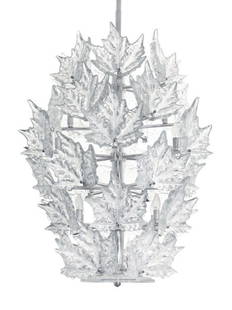 Lalique "Champs Elysees" 6-Tier Crystal Chandelier: Rare, Magnificent Lalique France "Champs Elysees" 6-Tier Crystal Chandelier. Beautiful, stunning clear and frosted crystal chandelier with chrome finish. Handcrafted in France. From the