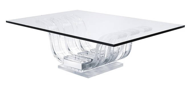 Lalique "Perles D'eau" Crystal Coffee Table: Rare Lalique France "Perles D'eau" Crystal Coffee Table. Beautiful, stunning clear and frosted crystal table with chrome finish. Hand crafted in France. Designed by Rene Lalique in 1934, t