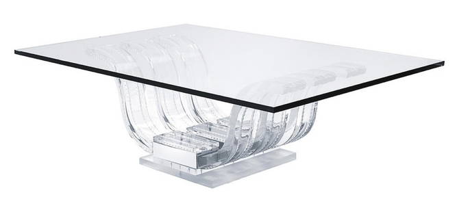 Lalique "Perles D'eau" Crystal Coffee Table: Rare Lalique France "Perles D'eau" Crystal Coffee Table. Beautiful, stunning clear and frosted crystal table with chrome finish. Hand crafted in France. Designed by Rene Lalique in 1934,