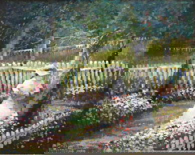 Donald Purdy (American, b. 1924) Oil on Board: Donald Purdy (American, b. 1924) Oil Painting on Board. Signed lower left. Measures approx. - 15 1/2" high x 19 1/2 " wide, total with frame - 27" high x 31" wide. Depicting a girl pic