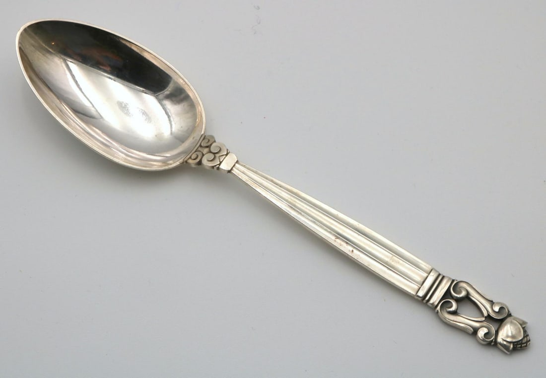 Georg Jensen "Acorn" Sterling Silver Table Spoon (1 of 3)