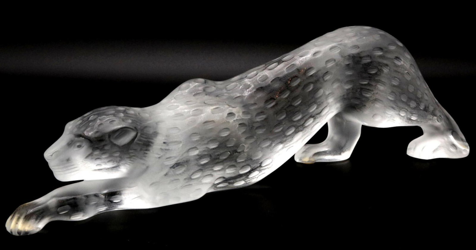 Lalique "Zeila" Crystal Panther Sculpture: Lalique "Zeila" Crystal Panther Sculpture. Measures approx. - 4 1/4" high x 14 1/2" long. Signed Lalique France. Have a similar item to sell? Contact us at info@marketauctionsinc.c
