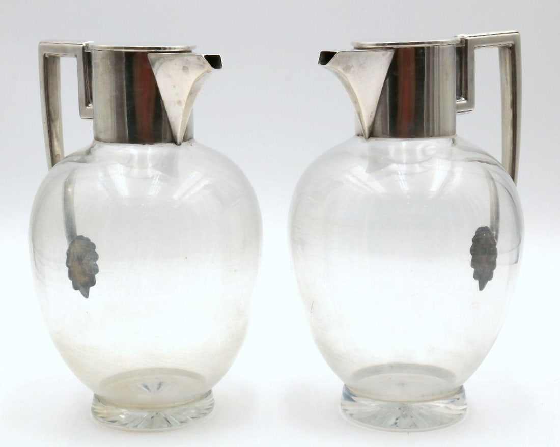 Antique John Grinsell & Sons Sterling Silver & Glass Jugs (1 of 5)