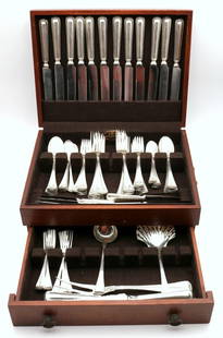 81 Pc. Buccellati "Milano" Dinner Size Sterling Flatware Set: 81 Pc. Mario Buccellati "Milano" Dinner Size Sterling Flatware Set. This set contains 12 dinner forks - 8 1/4", 12 salad forks, 6 tea spoons - 5 1/2", 6 tea spoons - 6", 12 oval cr