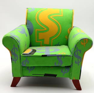 Steve Kaufman (American 1960-2010) Hand Painted Miniature Couch: Steve Kaufman (American 1960-2010) Hand Painted Canvas Miniature Couch. Measures approx. - 10 1/2" high x 12 1/2" wide x 10" deep. Have a similar item to sell? Contact us at info@marke