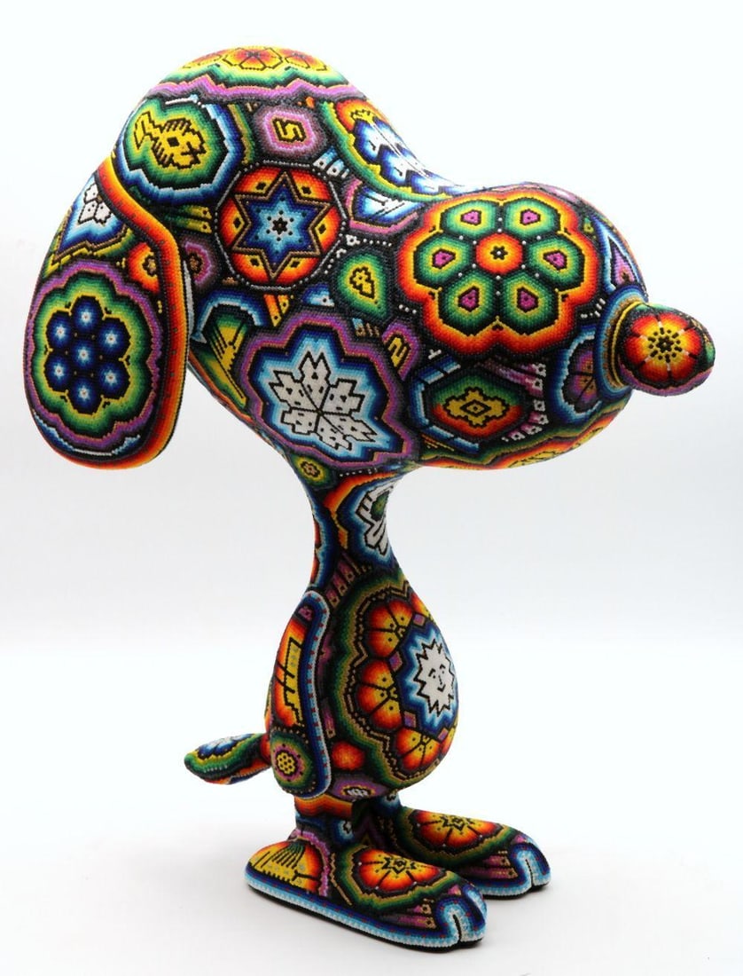 Rick Wolfryd "Hang On Snoopy" Beaded Sculpture (1 of 5)