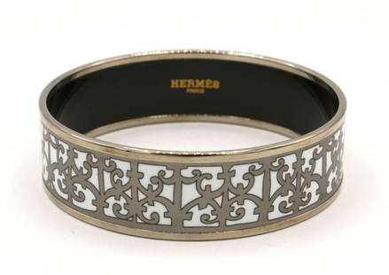 Hermes "Balcons du Guadalquivir" Enamel Bracelet: Hermes &#34;Balcons du Guadalquivir&#34; Enamel Bracelet. Measures approx. - 3/4&#34; thick. Measures approx. - 2 1/4&#34; inside across.  Have a similar item to sell? Contact us at info&#64;marketauc