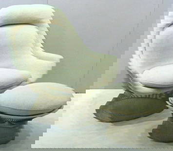 Warren Platner Knoll Easy Chair & Ottoman: Mid-Century Warren Platner Knoll Easy Chair & Ottoman. Warren Platner 1705 Easy Chair, with 1709K Ottoman (Knoll 1970s brochure included). Easy Chair and Ottoman with matching April 1976 labels; Condi