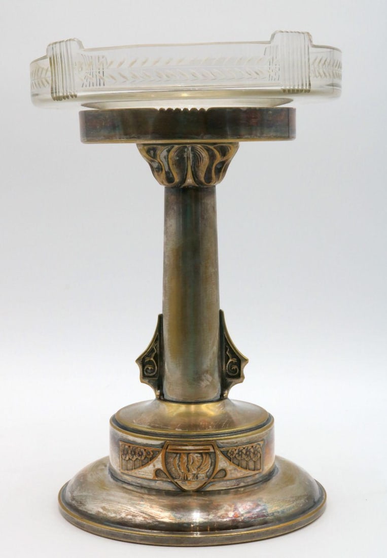 Art Deco Moritz Hacker Silver Plated & Glass Centerpiece (1 of 8)