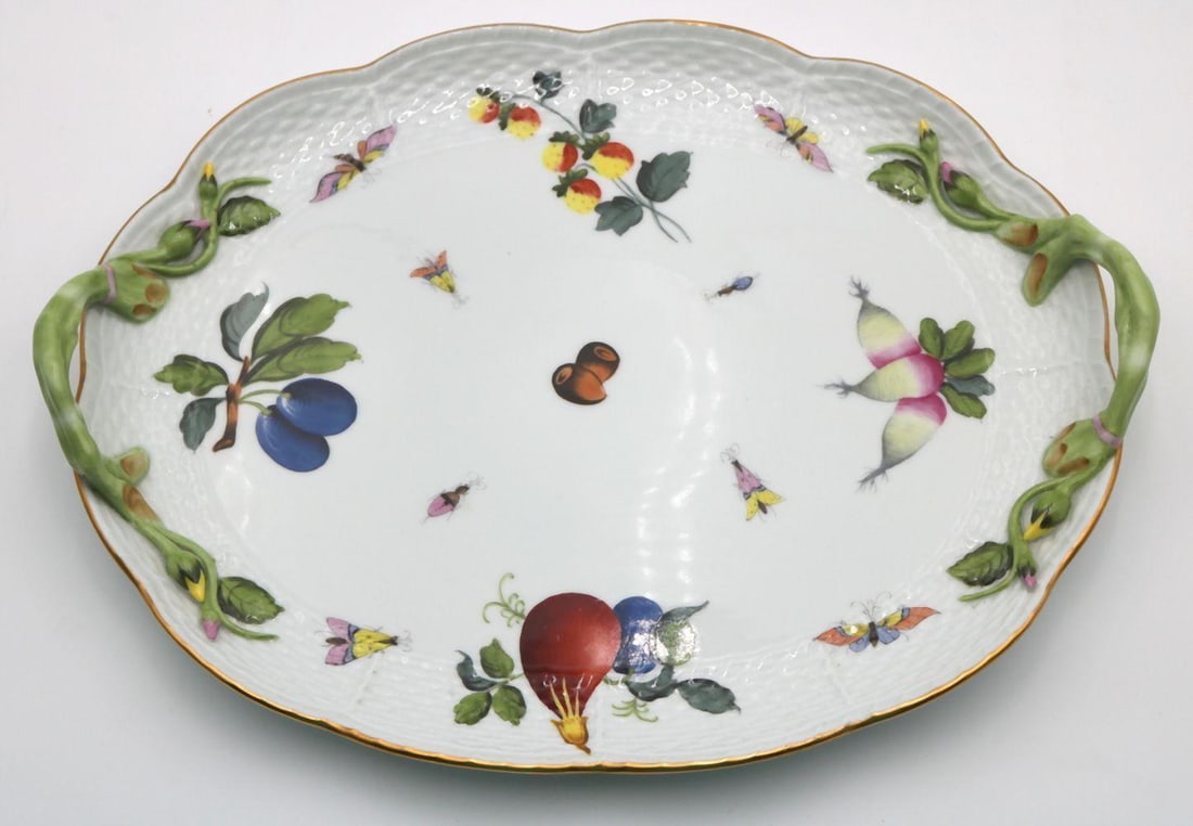 Herend "Fruit & Flowers" Porcelain Handled Serving Dish (1 of 2)