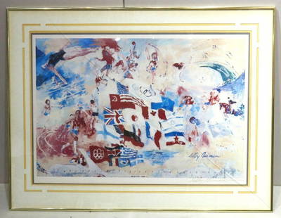 Signed LeRoy Neiman Print: Signed LeRoy Neiman Print. Pencil signed lower right, glass on frame is as is. Total measurements with frame - 38" wide x 29" high. Have a similar item to sell? Contact us at info@marketau