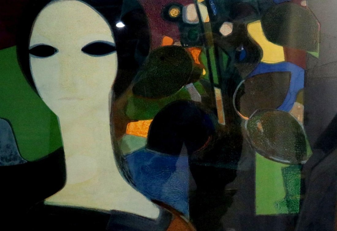 Andre Minaux Pochoir Lithograph: Andre Minaux Pochoir Lithograph. Measures approx. - 17" high x 24 1/2" wide, total with frame - 24" high x 31 1/2" wide. Have a similar item to sell? Contact us at info@marketaucti