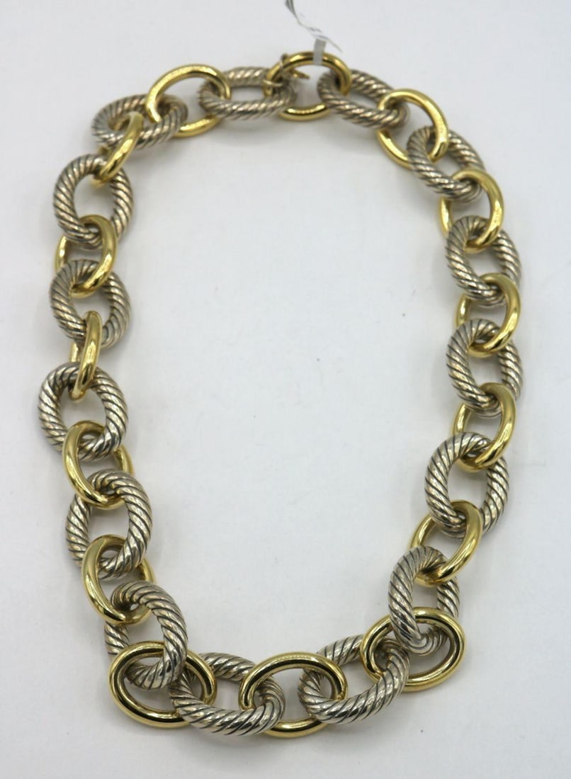 David Yurman 18Kt & Sterling Silver Oval Link Necklace (1 of 3)