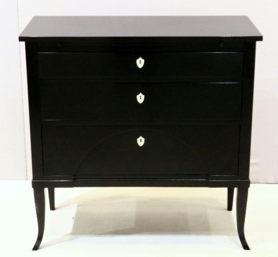 Greenbaum Interiors Ebonized 3-Drawer Bedside Chest (1 of 8)