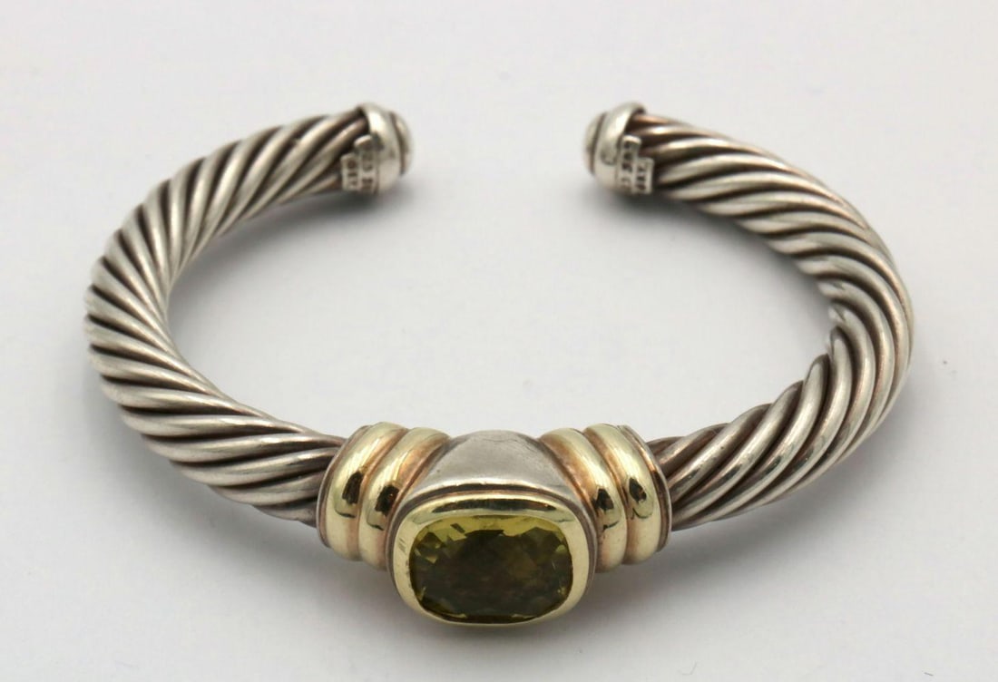 David Yurman "Noblesse" 14Kt & Sterling Bangle (1 of 4)