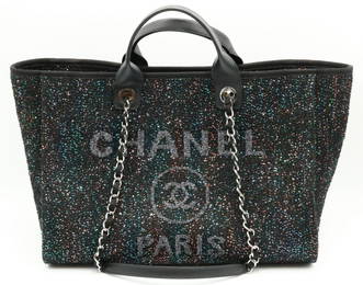 Chanel Sequin Deauville Calfskin Tote Bag