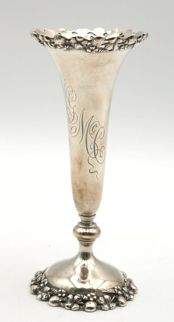 Antique Sterling Silver Fluted Vase (1 of 4)