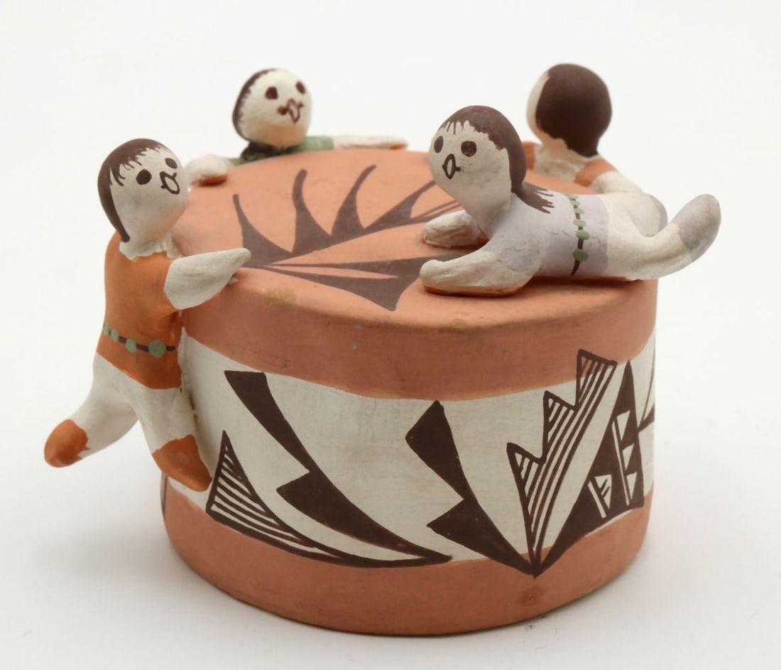Signed Acoma KL Pottery Sculpture (1 of 3)