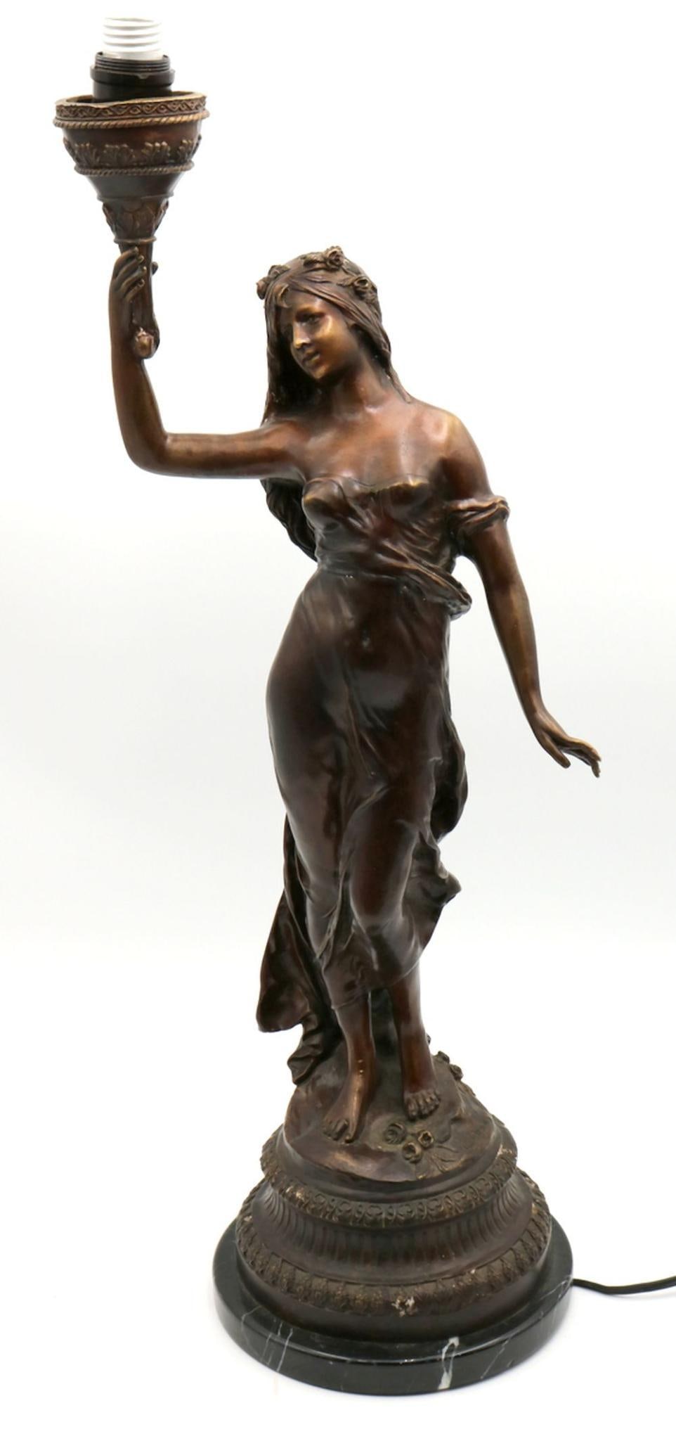 After Auguste Moreau Bronze Sculpture Lamp (1 of 4)