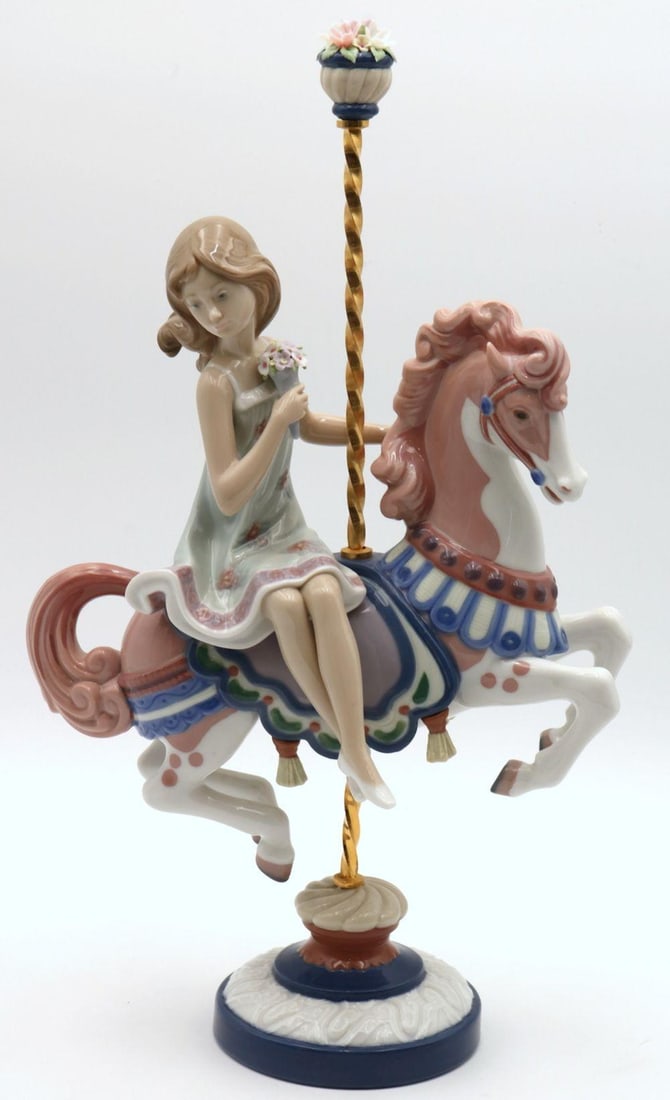 Lladro "Girl on Carrousel Horse" #1469 Porcelain Sculpture (1 of 6)