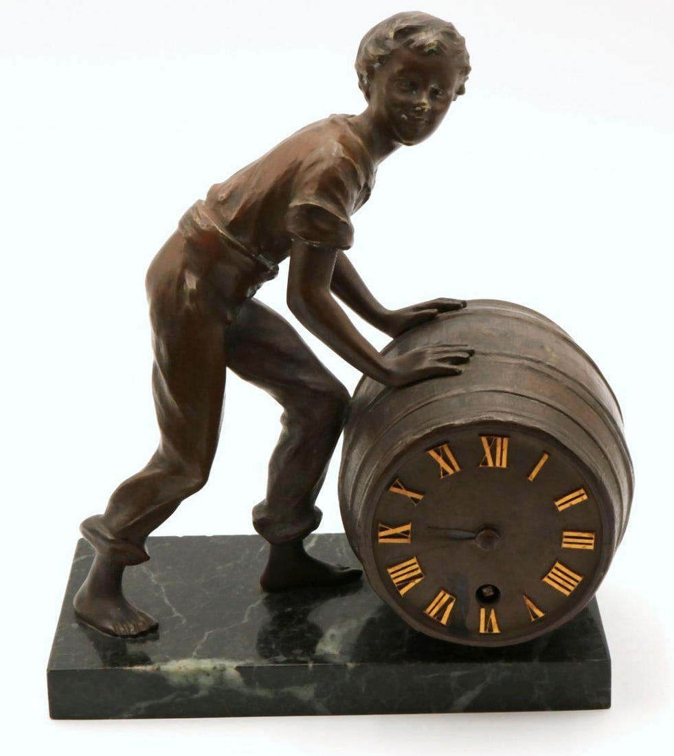 Early 20th C. French Bronze Clock Sculpture (1 of 4)