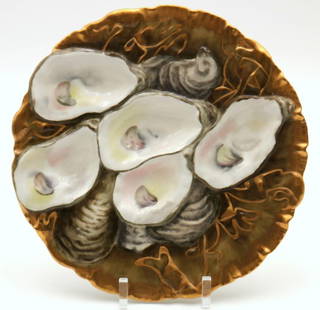 Antique Haviland France 5 Well Oyster Porcelain Plate: Antique Haviland France 5 Well Oyster Porcelain Plate. Measures approx. - 8 3/4" diameter. Have a similar item to sell? Contact us at info@marketauctionsinc.com Please review all photos closel