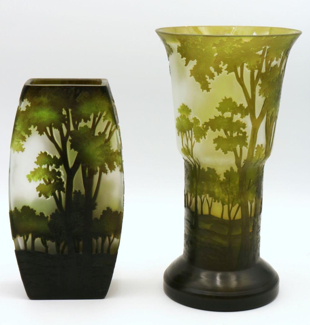 Two Contemporary Cameo Glass Vases (1 of 3)