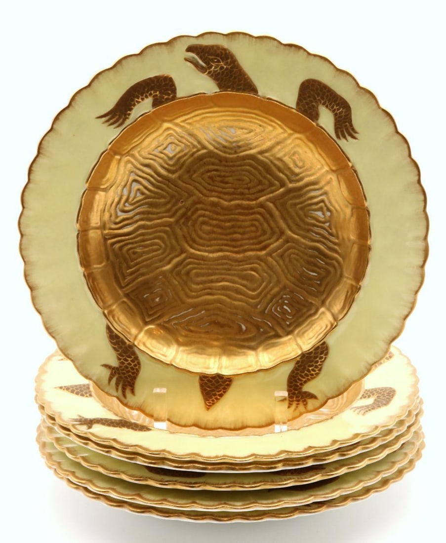 6 Pc. Bodley England Porcelain Turtle Soup Bowls (1 of 5)