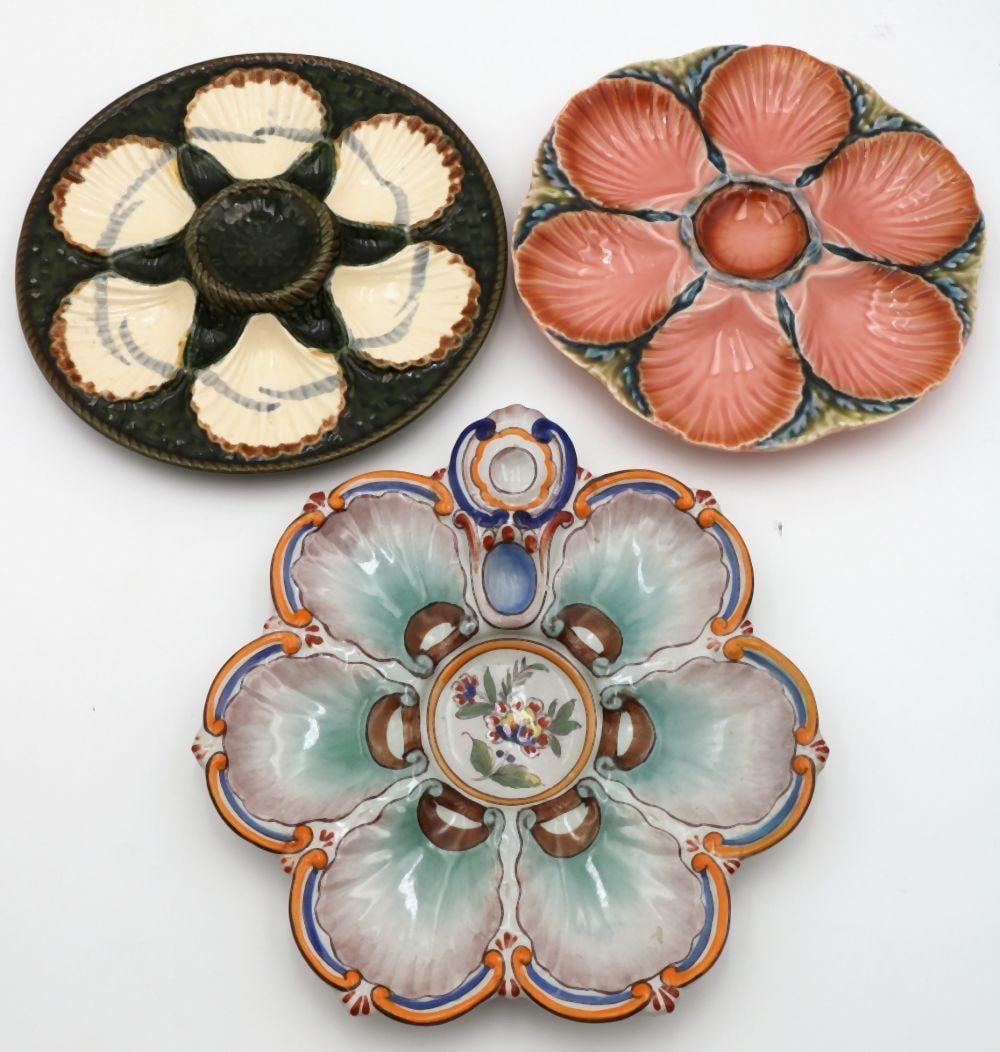 Lot of Three 6 Well Oyster Plates (1 of 7)