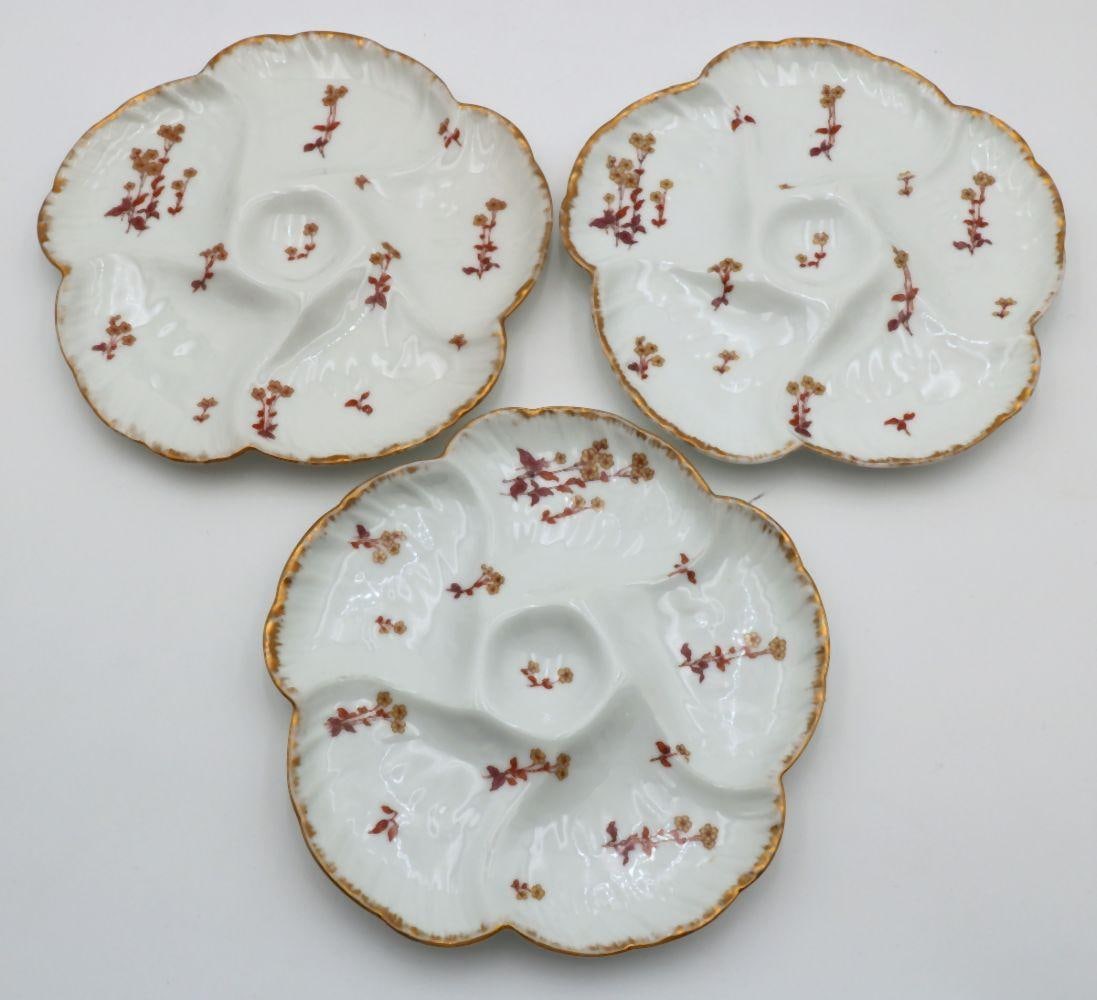Three Antique Haviland Limoges 5 Well Oyster Plates (1 of 3)