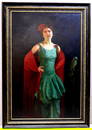 Charles Courtney Curran (American, 1861-1942) "Portrait of Woman and Parrot"