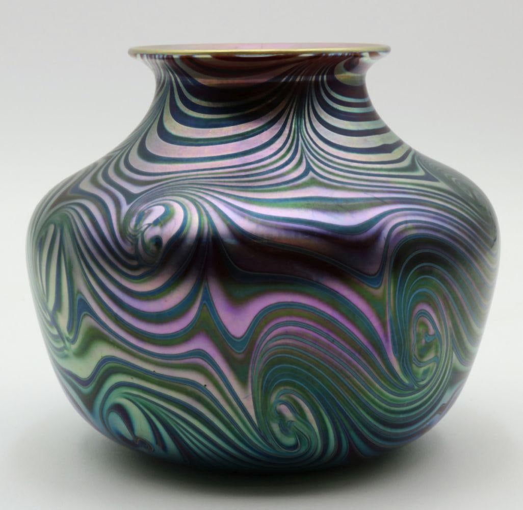 Orient & Flume Iridescent Art Glass Vase (1 of 3)