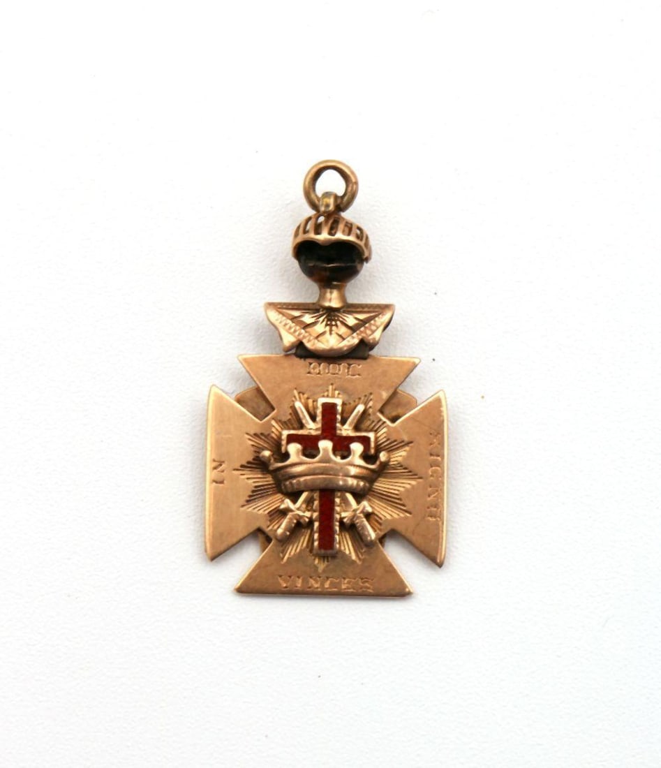 Antique Knights Templar Masonic Watch Fob (1 of 2)