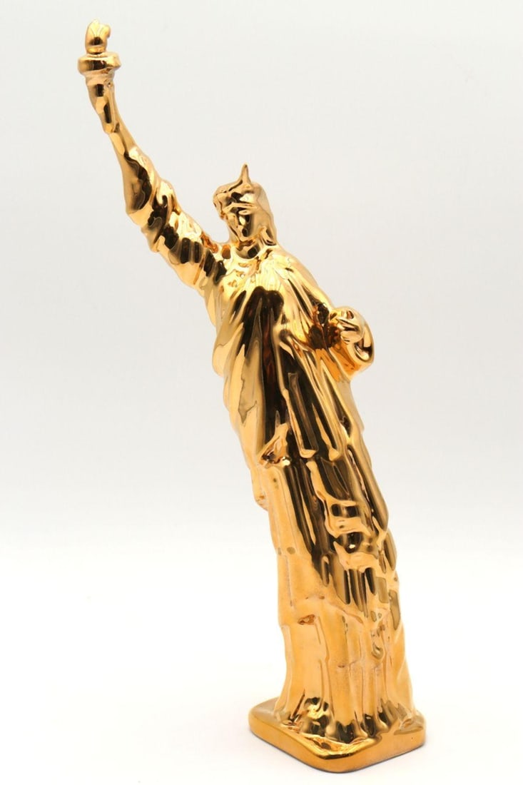 Daniel Martinez "A Little Liberty" 18Kt Gold Glazed Ceramic Sculpture: Daniel Joseph Martinez (American, b. 1957) "A Little Liberty" Limited Edition 18Kt Gold Glazed Ceramic Sculpture. This 18-karat gold glazed ceramic sculpture by Los Angeles contemporary artist
