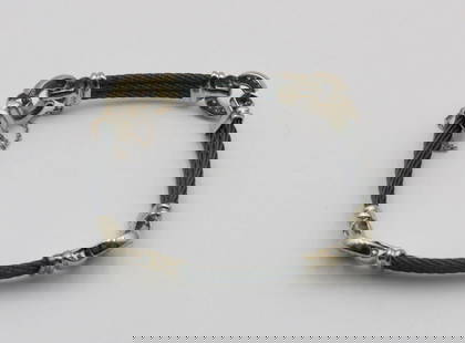 Charriol 18Kt & Diamond Cable Bracelet: Charriol 18Kt White Gold & Diamond Triple Cable Bracelet. Diamonds that weigh approx. 0.36ct. Measures approx. - 10" long. Weight approx. - 12.5 dwt. FM28721 #5 Have a similar item to sell? C