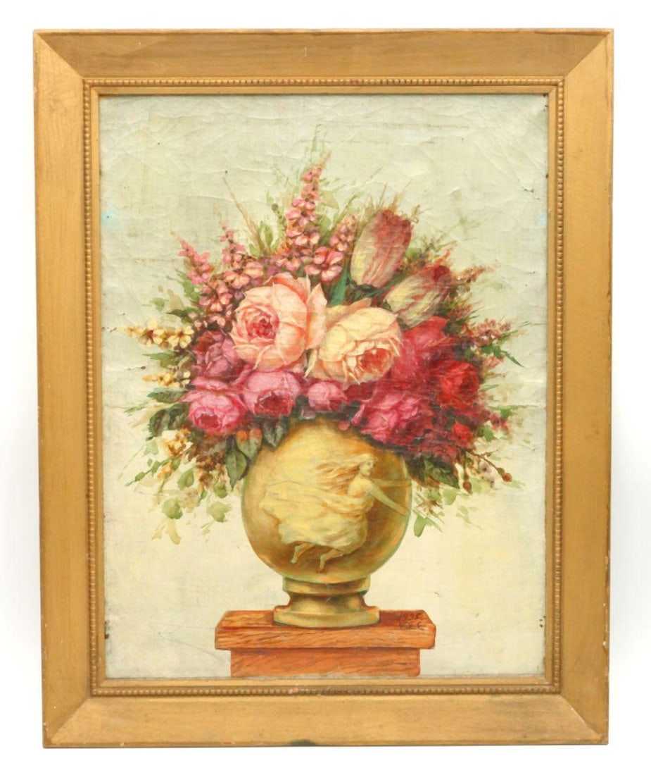 Antique Still Life Oil Painting on Canvas (1 of 6)