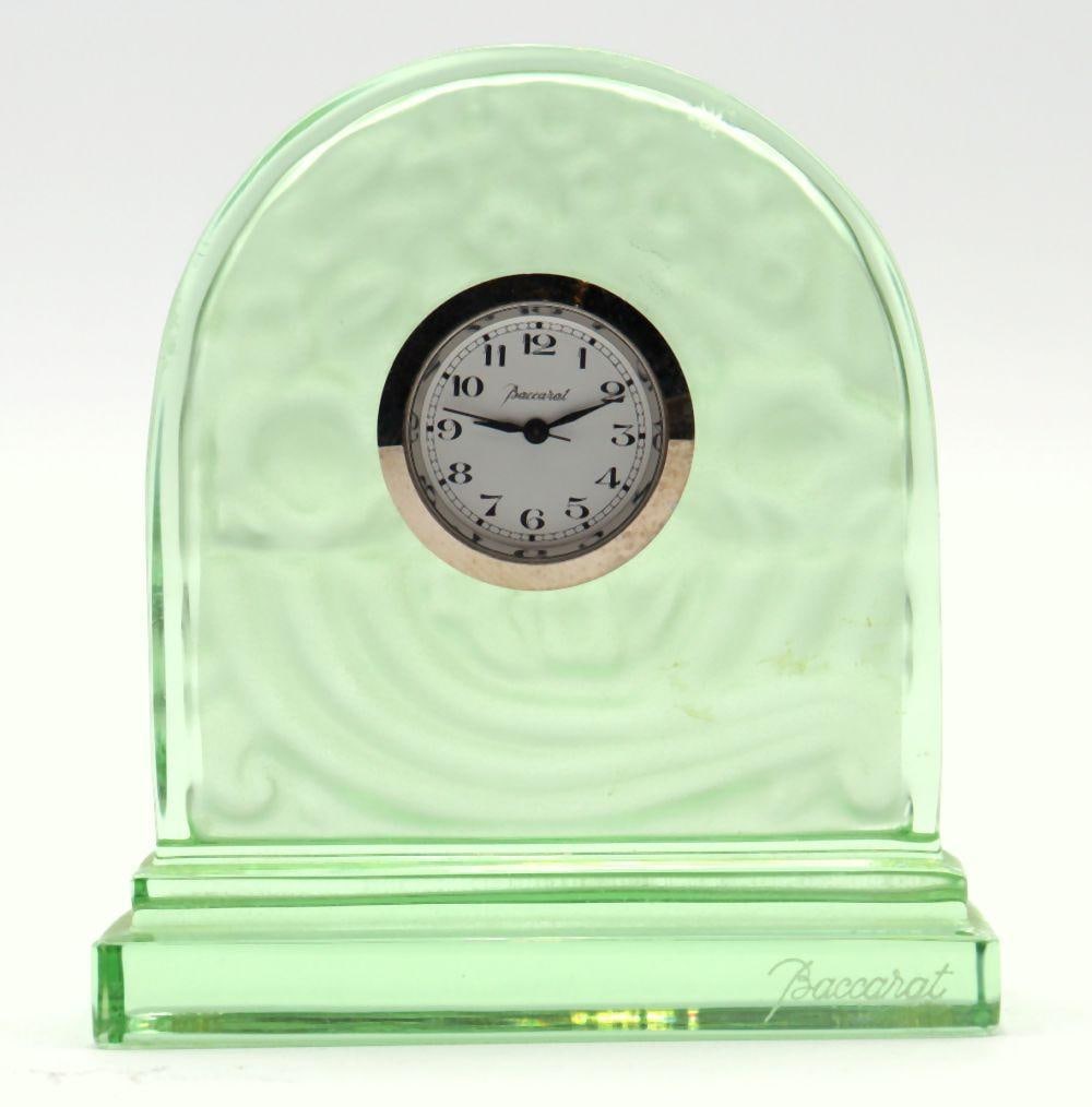 Baccarat "Basket of Abundance" Crystal Desk Clock (1 of 4)