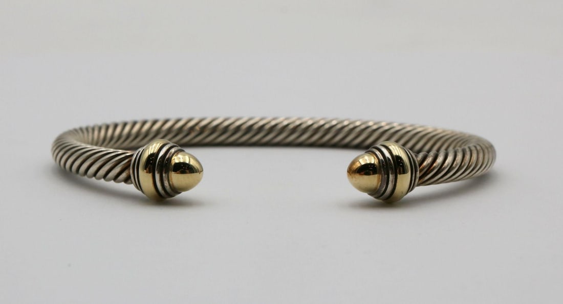 David Yurman 14Kt & Sterling Cable Bracelet (1 of 3)