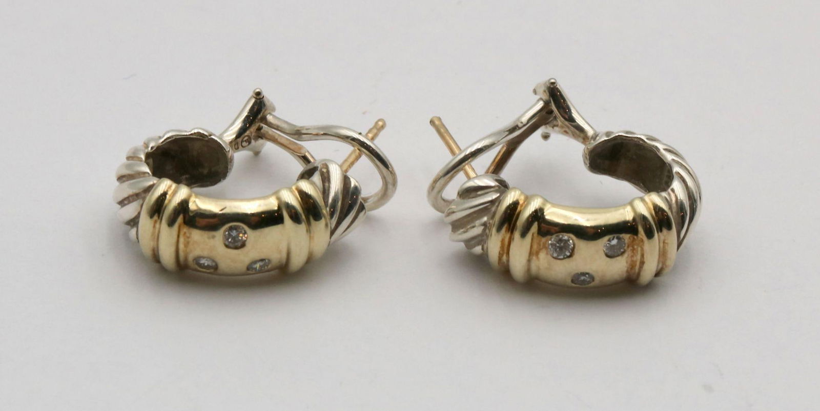 David Yurman 14Kt & Sterling Diamond Earrings (1 of 4)