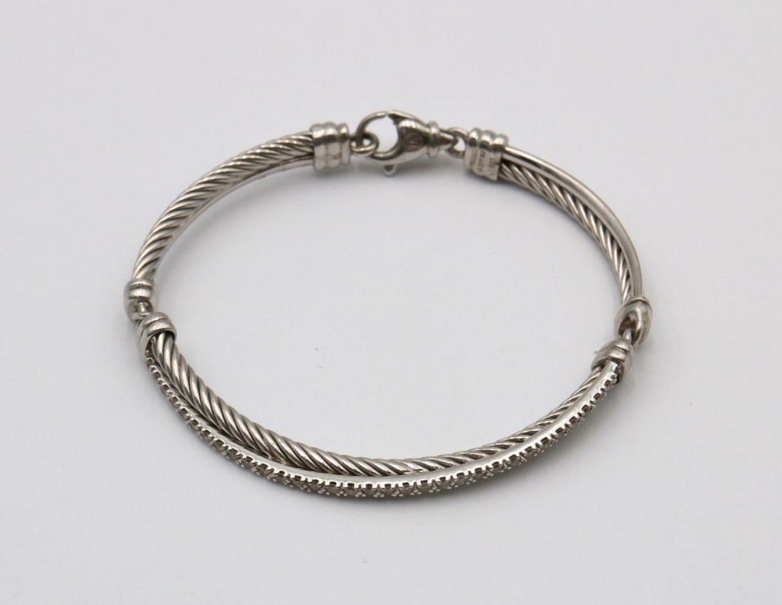 David Yurman 14Kt & Sterling Silver Diamond Bracelet (1 of 4)