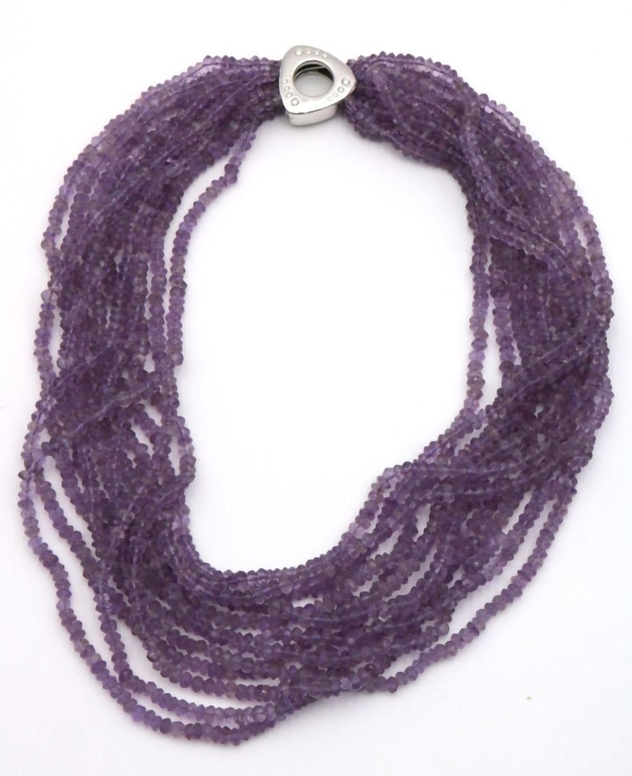 Antonini 18Kt Amethyst & Diamond Necklace (1 of 4)
