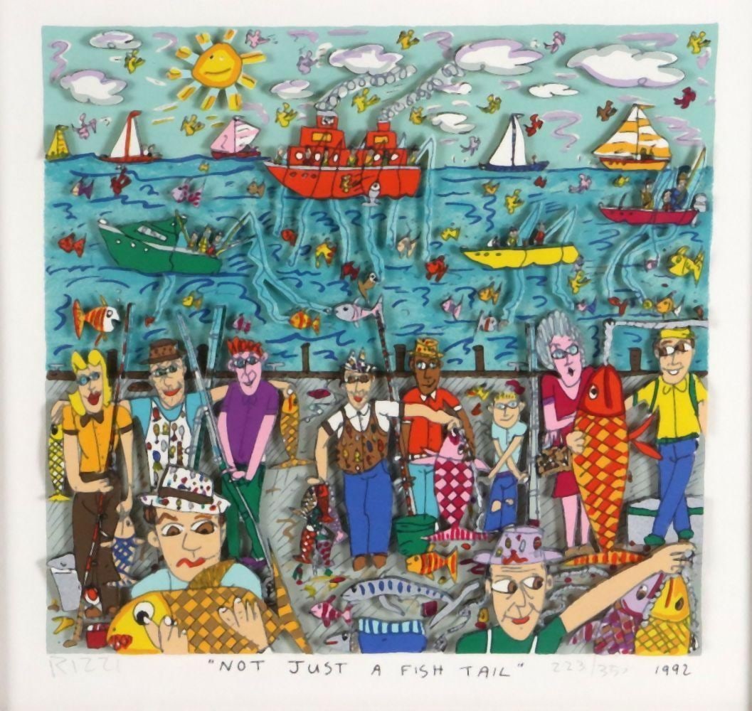 James Rizzi "Not Just A  Fish Tail" 3-D Serigraph (1 of 7)