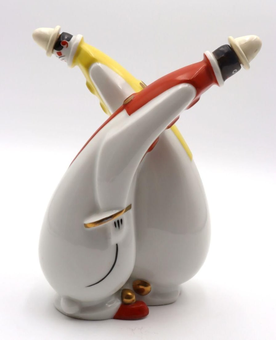Robj "Clowns" Art Deco Porcelain Vinegar Cruet (1 of 4)