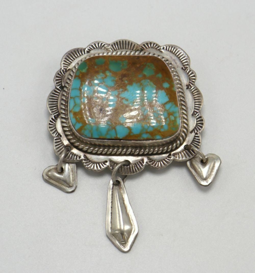Gertie Ganadonegro Turquoise & Sterling Silver Pendant/Brooch (1 of 2)
