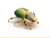Rare Tiffany & Co. Jean Schlumberger 18Kt Diamond, Enamel Beetle Brooch