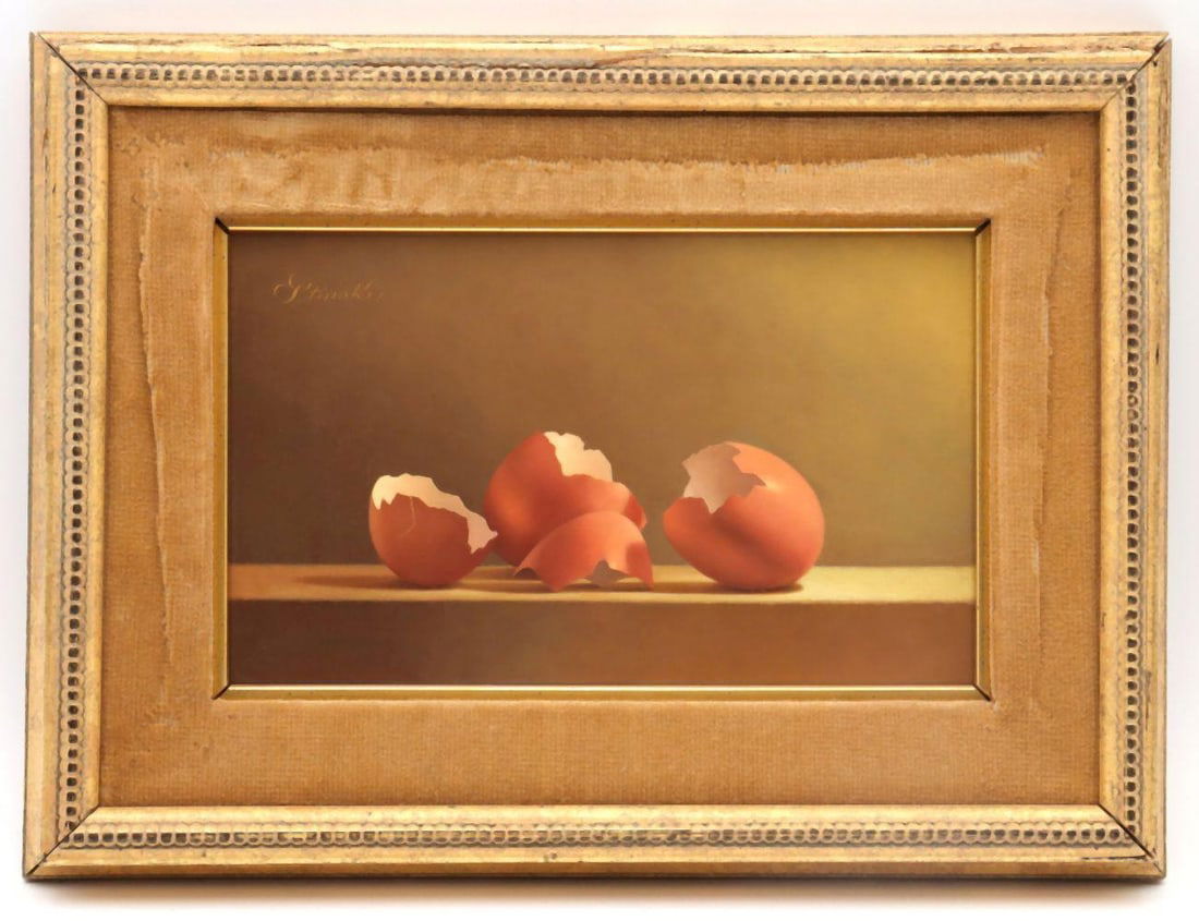 Gerald Stinski (American, 1929-2015) "Eggs" Oil on Masonite (1 of 6)