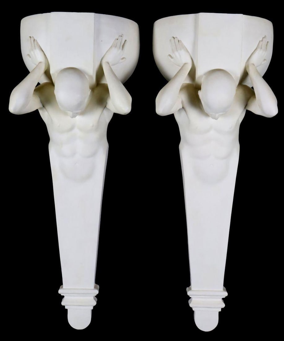 Gerald Laing (American, 1936-2011) Plaster Caryatid Up-Lighters (1 of 10)