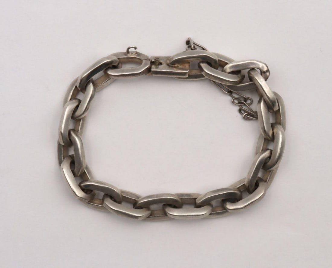 Mexican Sterling Silver Link Men's Bracelet (1 of 2)